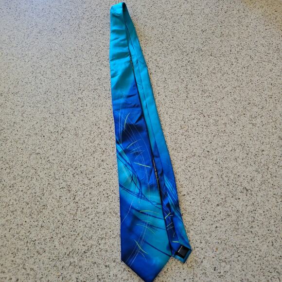 Jerry Garcia Not Necessarily a Tree Tie Collection Fifty-Seven Blue Green Swirls - Picture 10 of 12